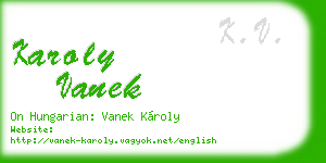 karoly vanek business card